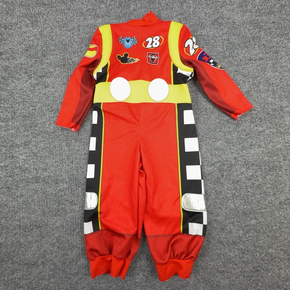 Disguise Costume Jumpsuit Toddler 2T Red Mickey Mouse Racer Disney Junior